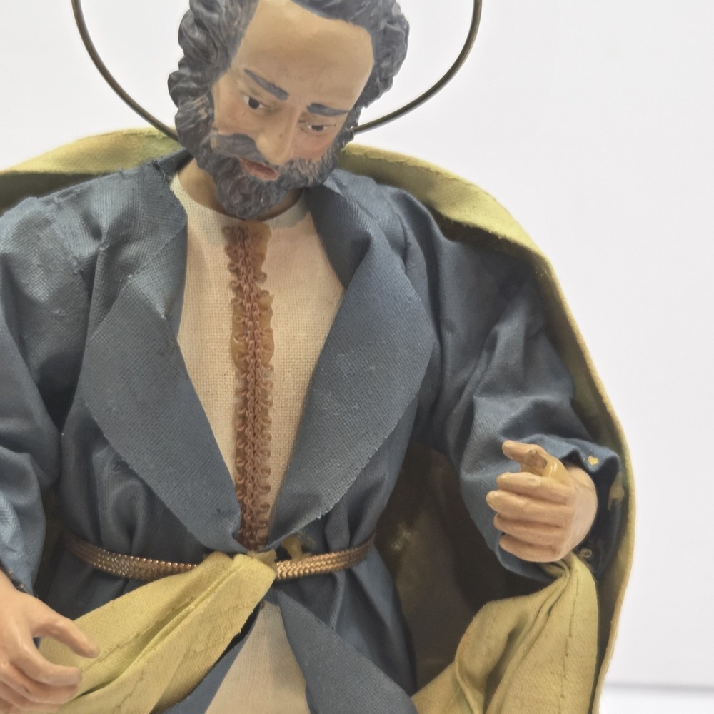 VTG Midwest Importers St Joseph Nativity Figure 9" Fabric Mache Taiwan Christmas